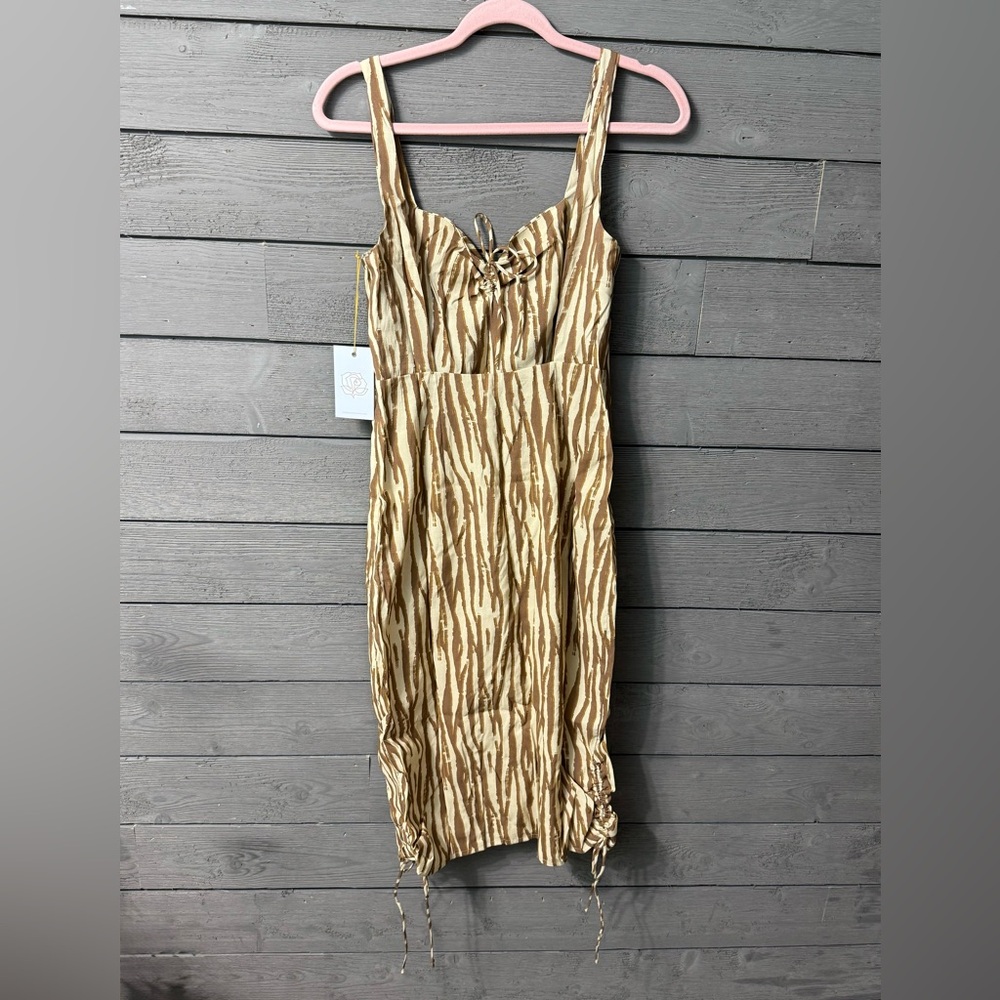 NWT Backyard Roses Ryder Midi Dress Zebra Print Sz XL Summer Club Fest Party - Picture 11 of 15